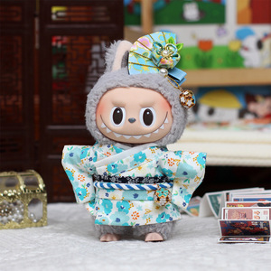Labubu <b>Doll</b> Clothes Cherry Blossom Kimono Outfit For Vinyl <b>Doll</b> Keychain Accessory Plush Toy Clothing Set - Product Image 3
