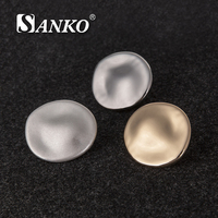 Boutons en métal SANKO, forme dôme, surface lisse, finition or et argent, pour manteau, blazer, costume, robe