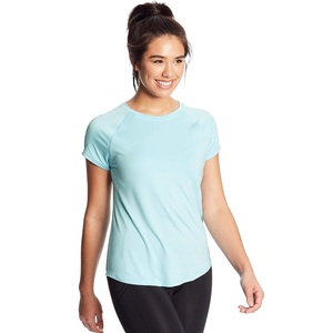 Camisetas multicolores de alta calidad para mujer, camiseta transpirable de poliéster ajustada de manga corta con cuello redondo, disponible a precios baratos - Product Image 1