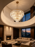 Lustre en cristal sur mesure, grand lustre moderne en verre de Murano, luxe, LED, pour salon, plafonds hauts, lustres d'hôtel