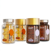 Bouteille de capsule en verre ambré transparent de 100ml pour la vitamine D3 adulte gommeux large bouche bouteille vide médicale pour les suppléments nutritionnels