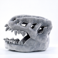 Casque en peluche tête de dinosaure, chapeau de style identique, poupée squelette à habiller, cadeau d'anniversaire amusant pour enfants