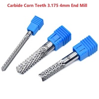 Fraise à rainurer CNC 3.175 à dents de maïs en carbure de tungstène pour bois et circuits imprimés