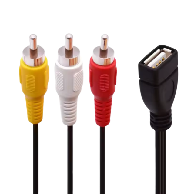 Usb Female to 3rca Cable Usb to Triple Lotus Av Cable USB to AV Audio/video Set Top Box Cable