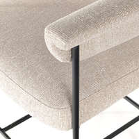 Tabourets de bar en bouclette de lin de haute qualité au design moderne, avec cadre en métal