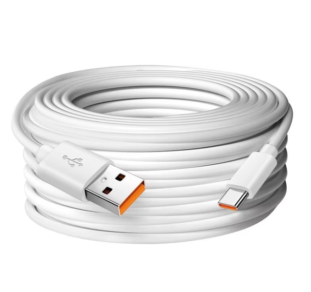 Extra Long White TPE Fast Charging USB to Type c Extension Cable for Mobile Phone Camera Extension Charging Data Cable