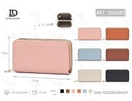 Cartera de mujer con doble cremallera, tamaño grande, material de PU, estilo minimalista - Product Image 1