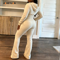 Ensemble de vêtements pour femmes, veste zippée à col court personnalisée et pantalon évasé, vêtements de sport, tenues de fitness, streetwear, ensembles 2 pièces