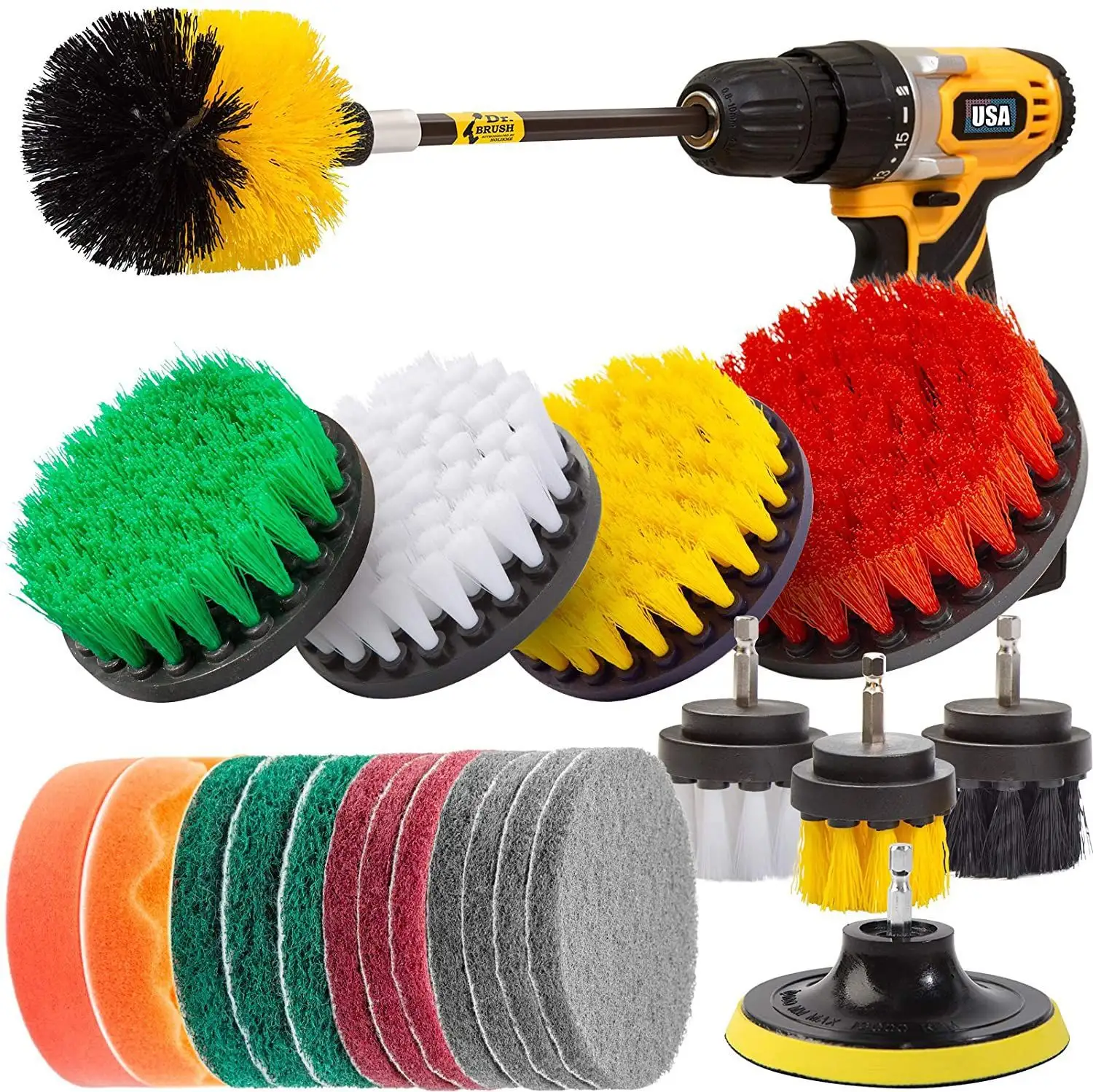 Kitchen Cleaning Drill Brush Bathroom Electronic Drill Brusn Car Washing Electric Drill Rotary Cleaning Brush