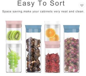 0.3L đẩy bơm nắp chân không thủy tinh ngũ cốc container Dispenser kín hộp thực phẩm an toàn vật liệu hâm nóng khô thực phẩm lưu trữ container - Product Image 5