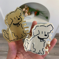 YJL Nouvelle pince à cheveux en acétate pour filles, style coréen, motif dessin animé chiot, couleur unie, 8 cm, tendance et mignonne