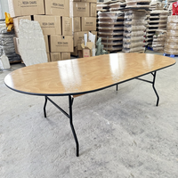 2.4m contreplaqué fête de mariage table pliable en bois pliante bjflamingo Table pliante en bois rectangulaire pour les mariages