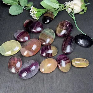 Wholesale Healing Crystal Hot Sale Gemstone Natural Stone Candy Fluorite Palm Stone For Gifts