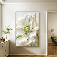 Abstrakte Gerahmte Elegante Blumen-Wanddekoration für Zuhause und Büro Großer Einfacher Digitaldruck Florales Kristallporzellan-Gemälde