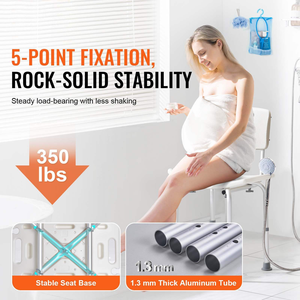 <span class=keywords><strong>Chaise</strong></span> de douche réglable avec dossier, design antidérapant, légère, <span class=keywords><strong>pour</strong></span> <span class=keywords><strong>baignoire</strong></span> et douche, siège et dossier <span class=keywords><strong>pour</strong></span> personnes âgées - Product Image 2