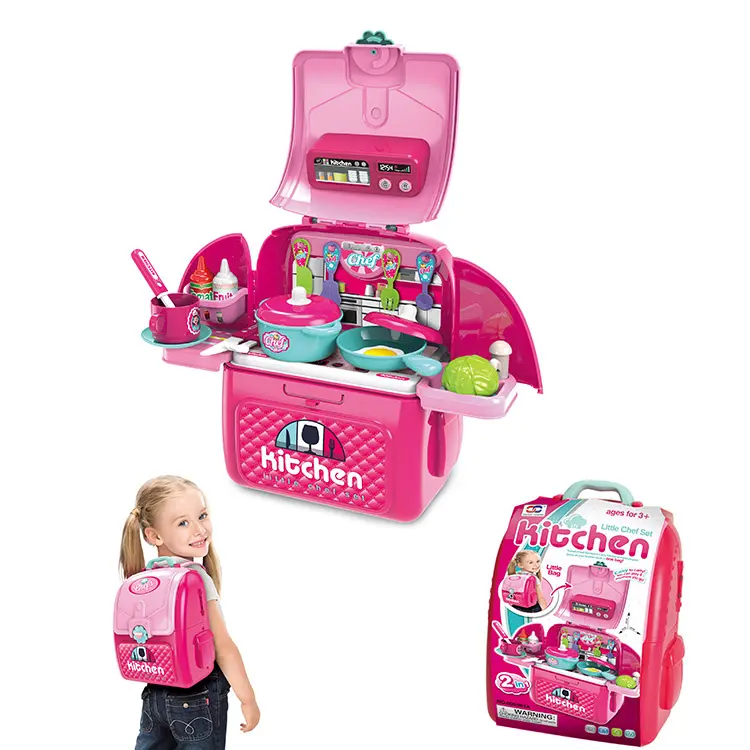 Fun Pretend Play Kids Games Makeup Backpack Box Toys Doctor Tools Kitchenware Backpack Box Toy Set
