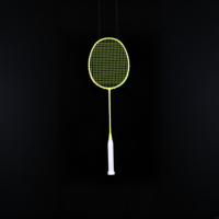 Raquette de badminton professionnelle légère en fibre de carbone de haute qualité avec poignée en PU, écologique, personnalisable OEM pour l'entraînement
