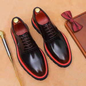 Nouvelles Chaussures Oxford en Cuir Véritable <span class=keywords><strong>de</strong></span> Vache Respirantes pour Hommes Grande Taille – Idéales pour le Bureau, les Affaires et les Tenues Professionnelles - Product Image 1