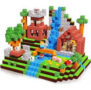 Ensemble <span class=keywords><strong>de</strong></span> jouets <span class=keywords><strong>de</strong></span> <span class=keywords><strong>construction</strong></span> en plastique magnétique 3D Mine World Puzzle, bâtonnets et boules pour enfants, éducatif STEM, 102 pièces, certifié EN71, EHUNT - Product Image 1
