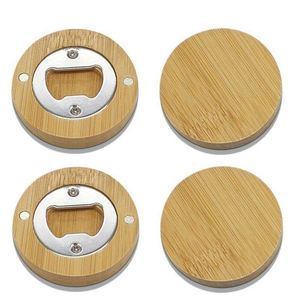 Abridor de Botellas de Bebidas de Madera, Forma Redonda, Abridores de Cerveza, Adhesivo para Refrigerador, para Invitados de Boda, Cocina, Bar, Fiesta, Regalo - Product Image 1