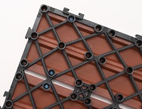 Dalles de sol emboîtables en composite bois-plastique 300 x 300 mm, anti-déformation, pour terrasse extérieure, allée, résistantes aux UV, aspect bois moderne