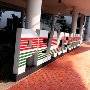 特注大型屋外防錆ステンレス鋼3Dロゴ文字商業ビルランドマーク地上設置看板 - Product Image 4