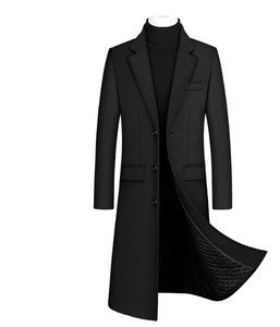 European Size Slim Fit <b>Long</b> Standard Winter Trench Coat <b>for</b> <b>Men</b> High Quality Business Wool Overcoat Eco-Friendly Worsted Fabric - Product Image 1