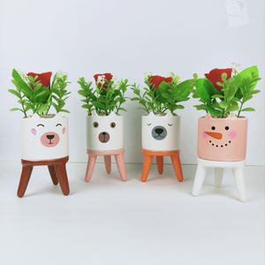 Casa decoración de interior Mini verde Artificial <span class=keywords><strong>plantas</strong></span> suculentas <span class=keywords><strong>con</strong></span> plantador de cerámica - Product Image 5