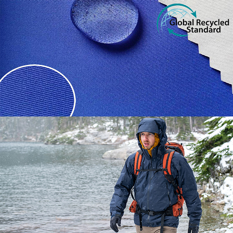 Custom 228T 320T 125GSM Recycled Nylon Taslan Fabric with GRS Certification for Outdoor Jacket Fabric