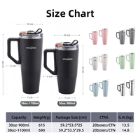 Bouteille d'eau isotherme sous vide en acier inoxydable 304 sans BPA, anti-fuite, grande capacité 30 oz, gobelet portable pour voiture