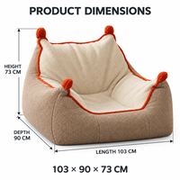 Canapé pouf en peluche compressé, siège lounge rond, confortable, pour appartement et salon