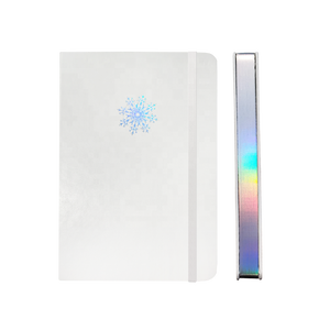 <strong>Dream</strong> in Moon Art Journal White PU Leather Snow A5 Dot Grid Journal Diary With Gilded Holo Edges - Product Image 1