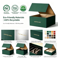 Boîte Personnalisée avec Logo Verte Magnétique en Carton Pliable, Emballage Cadeau en Papier pour Perruques, Vêtements et Chaussures