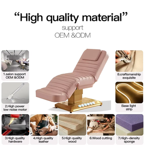 Cama de Spa Facial Médica de Alta Calidad en Oro Rosa para Salón de Belleza, Cama de Terapia de Belleza Reclinable Eléctrica de 3 Motores - Product Image 3