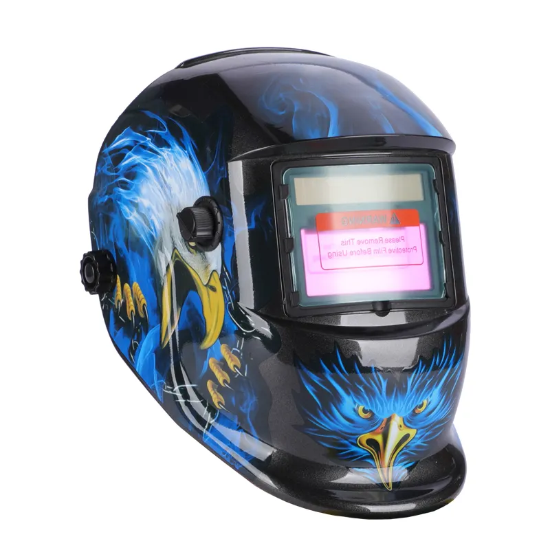 Casco de soldadura con oscurecimiento automático, máscara profesional con pegatinas de Color, alta calidad, aprobado