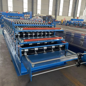 Drei schicht ige Dach walzen form maschine/trapezförmig glasierte Dach walzen form maschine Ziegel herstellungs maschinen für Keramik böden - Product Image 2