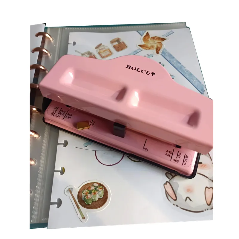 Hole Punch Cogumelo Rosa para Disco Limite Notebook Planner Cortador De Papel A4A5A6 Notebook Scrapbooking Ferramenta