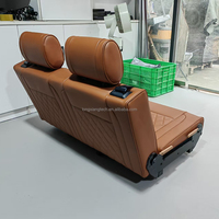 Siège de camping-car LXRV de 100 cm de large, en cuir Napa de luxe, imperméable, pour 3 personnes, lit triple arrière, siège de camping-car