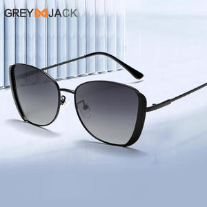 Gafas de Sol Cat Eye para Mujer, Color Gris Jack, Montura Metálica, Lentes TAC con Protección UV400, Gafas de Sol Negras de Moda - Product Image 5