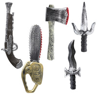 Accessoires en plastique pour Halloween : faux couteau, hache, poignard, scie – Nouveauté très demandée, réutilisable, durable, pour usage extérieur