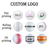 Bola Golf grosir kustom dengan cetakan LOGO khusus untuk turnamen Golf