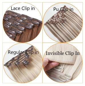 <span class=keywords><strong>Extensiones</strong></span> de Cabello Humano de Lujo con <span class=keywords><strong>Clip</strong></span>, Sin Costuras, Doble Trama, Cabello Virgen Ruso Remy para Profesionales de Salón, Venta al Por Mayor - Product Image 2
