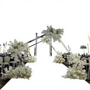 SMOOTH Vente en gros Décor de mariage rectangulaire géométrique en acier inoxydable doré et argenté, design miroir, pour intérieur, dimensions 100x200cm - Product Image 1