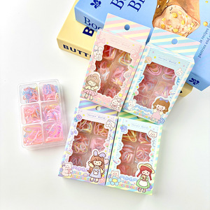 Cute Cartoon Hair Ties <b>Candy</b> Color High Elasticity Boxed For Children Daily Use - Product Image 1