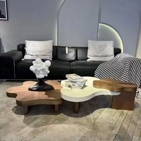 Table basse en bois irrégulière de style italien moderne en forme de nuage, couleur crème, tendance, créative, pour petites maisons, mobilier de maison