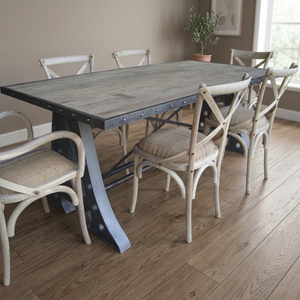 Exclusive Contemporary Wood <b>Dining</b> <b>Table</b> <b>Set</b> Long <b>Table</b> 6 Chairs Foldable Home Furniture Ardena DTS 001 for <b>Dining</b> Room - Product Image 3
