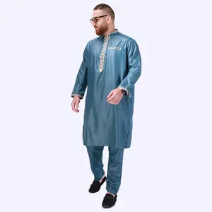 Wholesale Arabic Cotton Robe Cross-Border Middle Eastern Men's Clothing Muslim National Dress for Adults