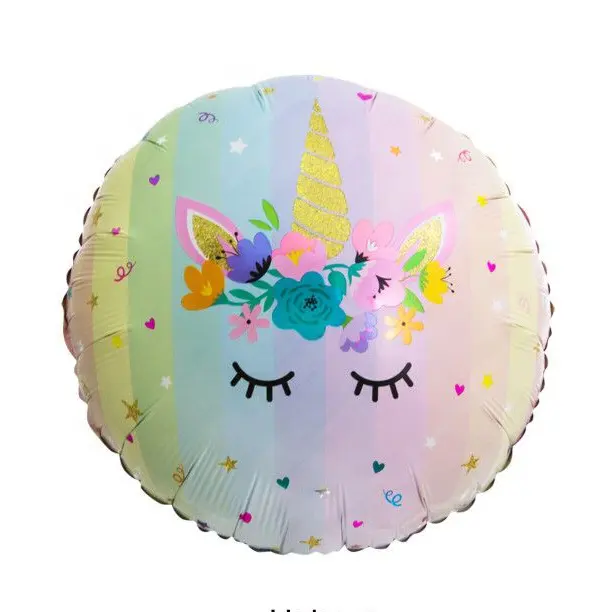 New arrival inflatable foil a unicorn with closed eyes for party decoration 18inch balloon