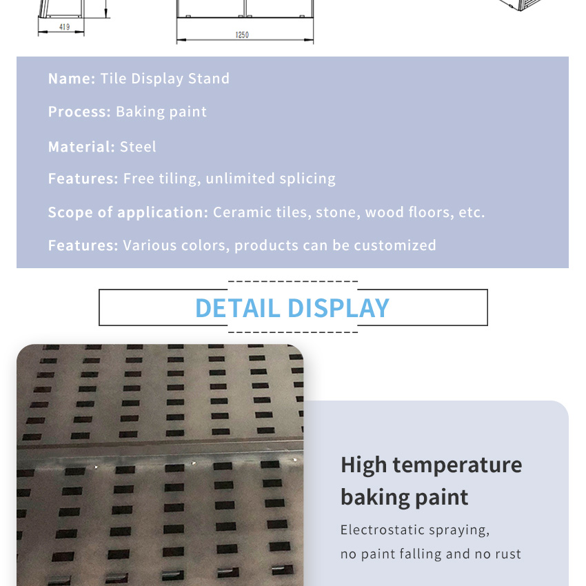 Manufacturer Tile Punched Plate Showroom Flooring A Frame Rack Quartz Panel Hole Adjustable Ceramic Tile Punching Display Rack