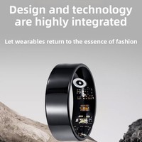 Bague connectée en acier titane avec suivi de la fréquence cardiaque, de l'oxygène sanguin et du sommeil, étanche IP68, tracker de santé et de fitness pour hommes et femmes